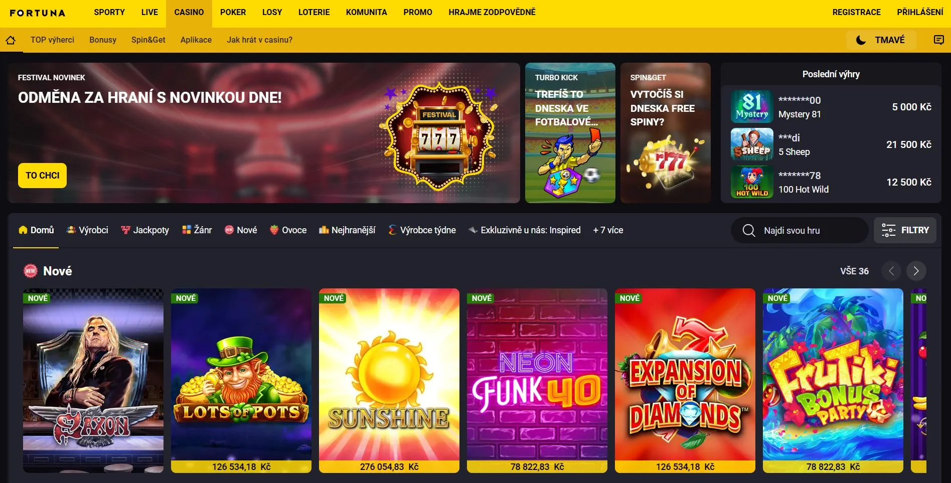seznam českých online kasin Fortuna